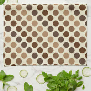 Shades of Brown Polka dots av Shirley Taylor Kökshandduk