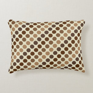 Shades of Brown Polka dots by Shirley Taylor Prydnadskudde