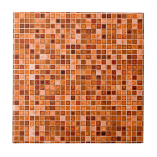 Shades of Copper Tan 'Watery' Mosaic Tile Mönster Kakelplatta