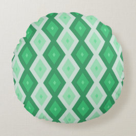 Shades of green diamond pattern rund kudde