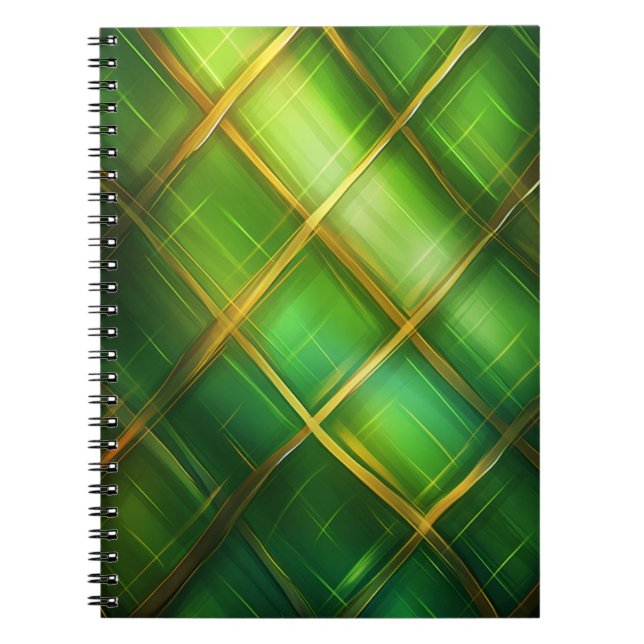 SHADES OF GRÖNT IRISH CELTIC PLAID MÖNSTER ANTECKNINGSBOK (Framsidan)