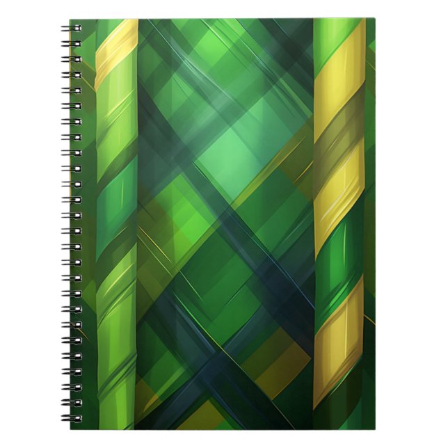 SHADES OF GRÖNT IRISH CELTIC PLAID MÖNSTER ANTECKNINGSBOK (Framsidan)