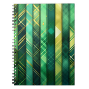 SHADES OF GRÖNT IRISH CELTIC PLAID MÖNSTER ANTECKNINGSBOK