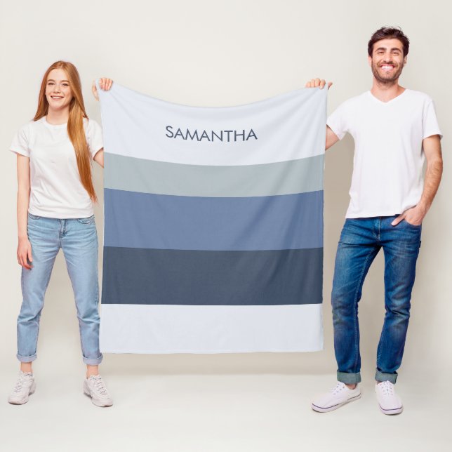 Shades of Modern Color Blocks Stripes Personalize Fleecefilt (På plats)