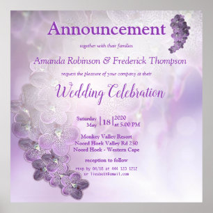 Shades of Violet Lila Orchids Poster