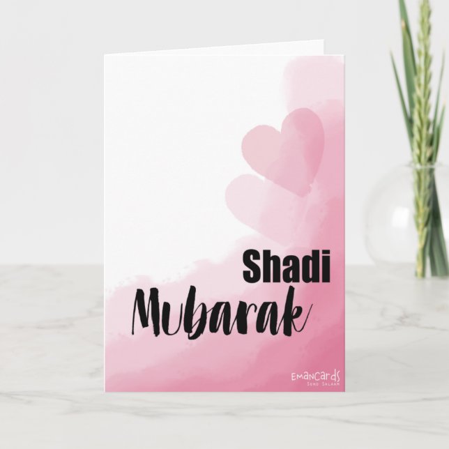 Shadi Mubarak - Rosa hjärtan Kort (Framsida)