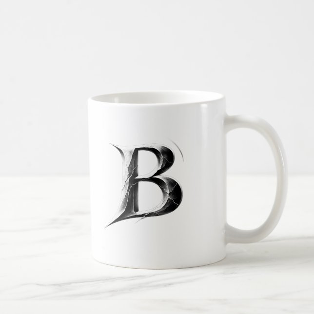 Shadow B – Mörk Letter B-kopp Kaffemugg (Höger)