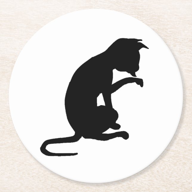 Shadow cat underlägg papper rund (Framsidan)