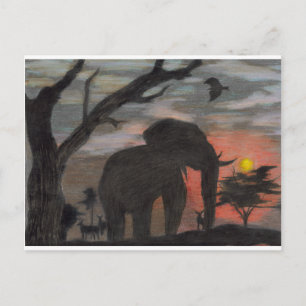 Shadow Elephant Vykort