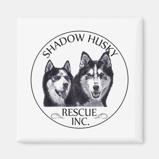 Shadow Husky Rädding Logotyp Magnet (Framsidan)