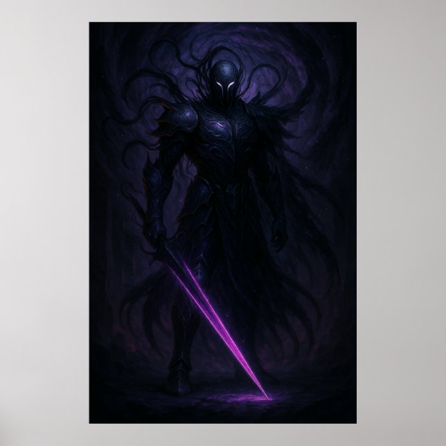 Shadow Knight | Dark Fantasy Warrior Artwork Poster (Framsidan)