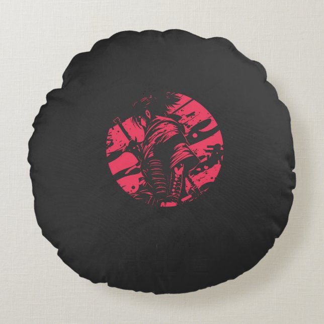  Shadow of the Samurai Rund Kudde (Framsidan)