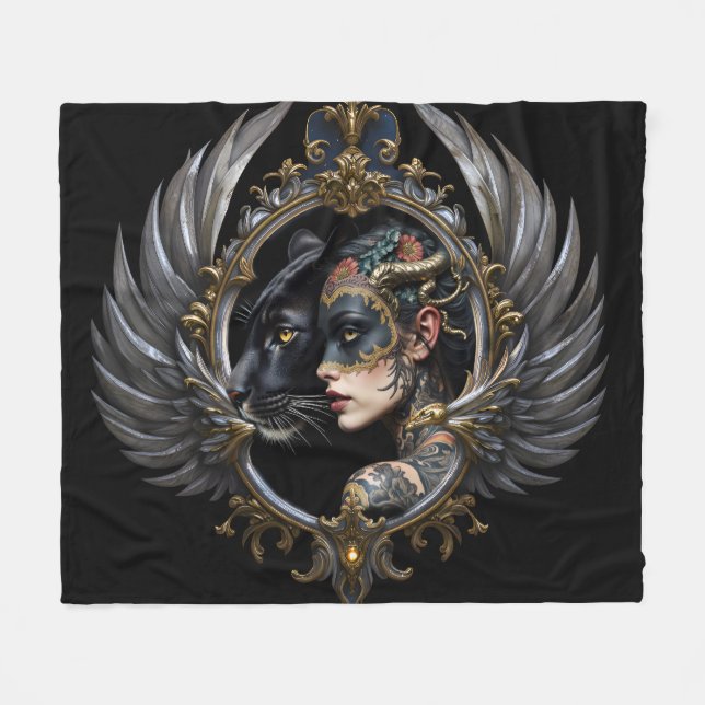 Shadow Queen – Panther Spirit Emblem. Fleecefilt (Framsidan (Horisontell))