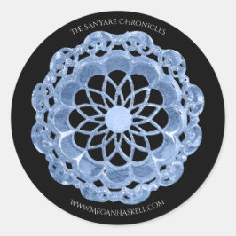 Shadow Ro Mandala Sticker - Blue on Black Runt Klistermärke
