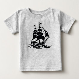Shadow Sailing Ship – Vintage Ocean Illustration T Shirt