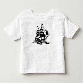 Shadow Sailing Ship – Vintage Ocean Illustration T Shirt