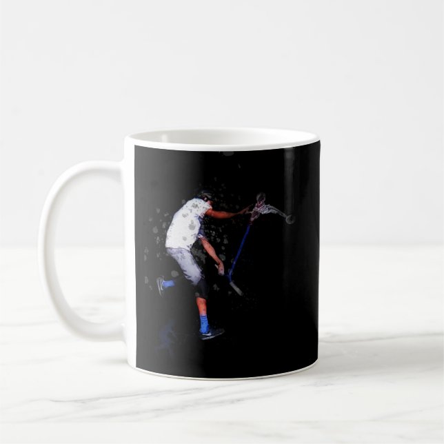 Shadow Scooting Trick Scooter Art Kaffemugg (Vänster)