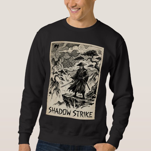 Shadow Strike Samurai Bläckkonst Tröja Lång Ärmad Tröja (Framsida)