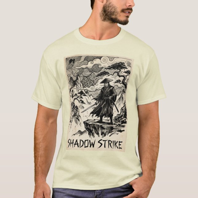 Shadow Strike Samurai Ink Art T-Shirt (Framsida)