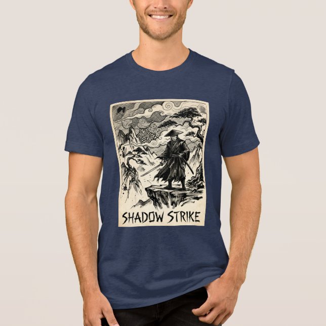 Shadow Strike Samurai Ink Art Tri-Blend Shirt T Shirt (Framsida)