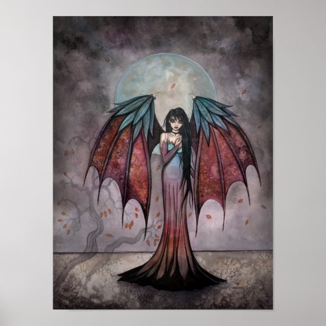 Shadow Träd Gothic Fairy Vampire Art Poster (Framsidan)