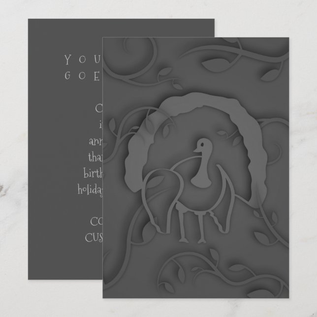 Shadow Turkey Noir Inbjudningar (Fram/baksida)