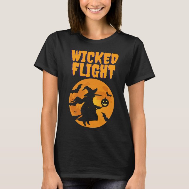 Shadow Witch Halloween T-Shirt - Flygande Witch me (Framsida)