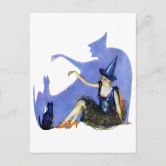 Shadow Witch och hennes svarta katt Vykort