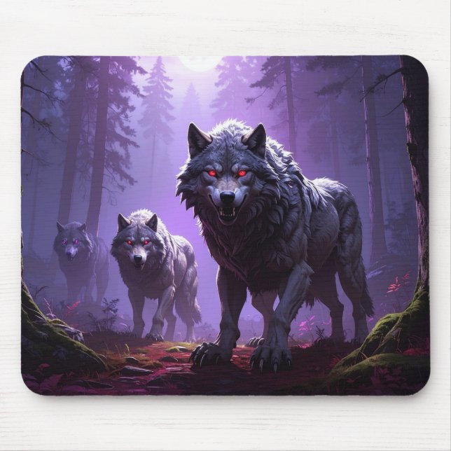 Shadowfang Pack – Midnight Wolves Fantasy Mousepad Musmatta (Framsidan)