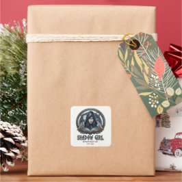 shadowgirl fyrkantigt klistermärke