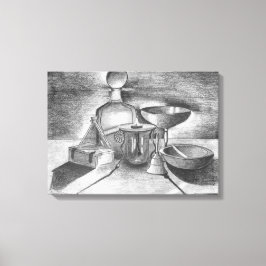 Shadows Pencil Teckning av Sara Motolanez Canvastryck