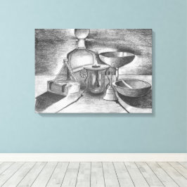 Shadows Pencil Teckning av Sara Motolanez Canvastryck