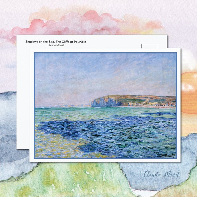 Shadows Sea Cliffs Pourville Claude Monet-vykort Vykort (Skapare uppladdad)