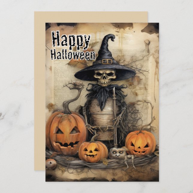 Shadows & Shrieks - A Halloween Skräm Scene Julkort (Fram/baksida)