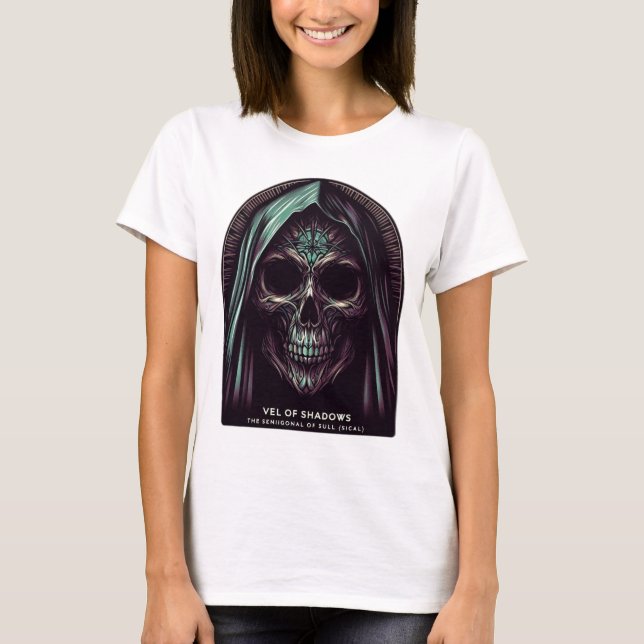 Shadows slöja: Enigmatic Skull T Shirt (Framsida)