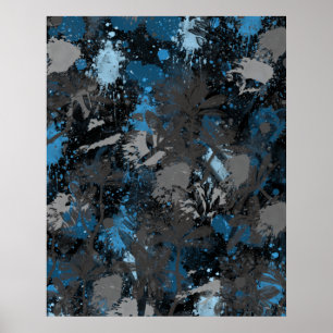 Shadowy Blommigt Poster