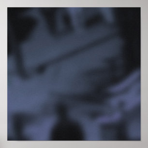 Shadowy Blue NYC Sidewalh Rush Timh Poster