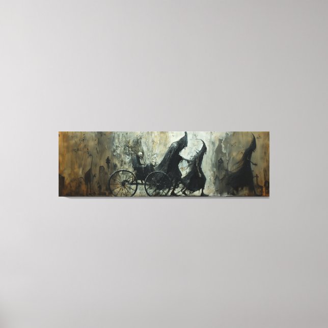 🌃 🎨 Shadowy Carriage Ride 🐎 Canvastryck (Framsida)