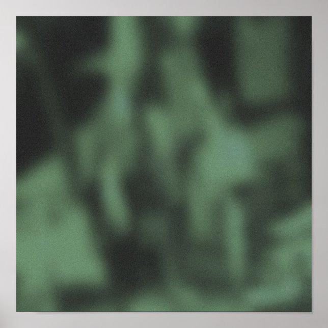 Shadowy Grönt New York City Rush Hour Crowd Poster (Framsidan)