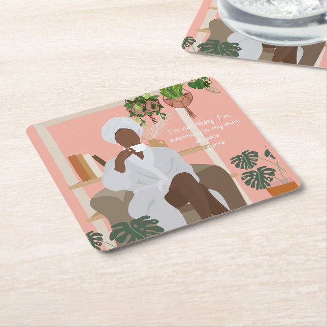 Shady Pisces-citat Underlägg Papper Kvadrat (Vinklad)