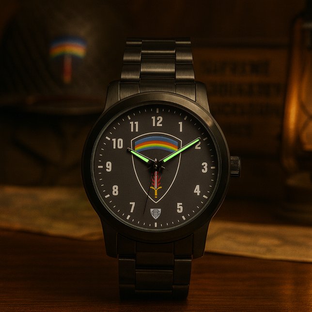SHAEF Veteran Tribute Black Stainless Steel Armbandsur (SHAEF Tribute Black Stainless Steel Watch Mockup)