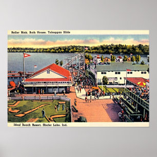 Shafer sjö, semesterort för Indiana idealstrand Poster