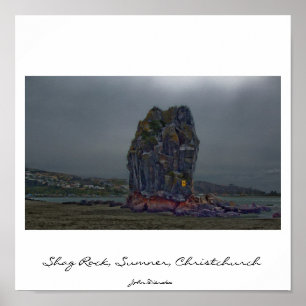 Shag Sten, Sumner, ChristChurch, Nya Zeeland Poster