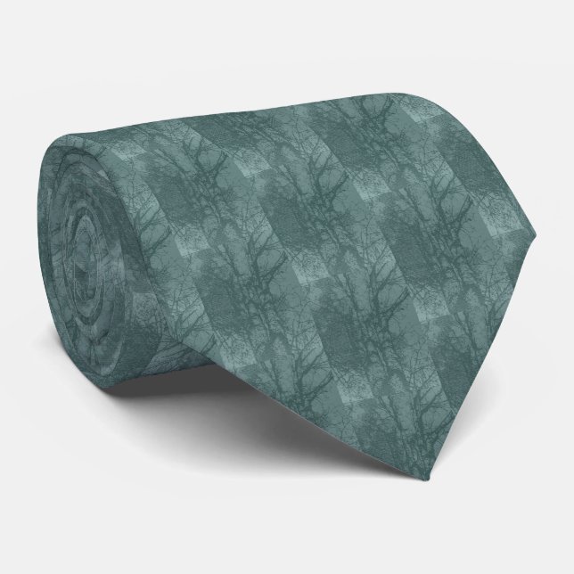Shagbark Hickory Träd Necktie - Teal Slips (Rullad)