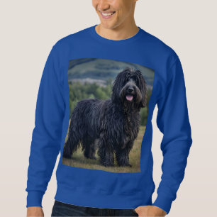 "Shaggy Elegance: The Black Bergamasco Sheepdog" Lång Ärmad Tröja