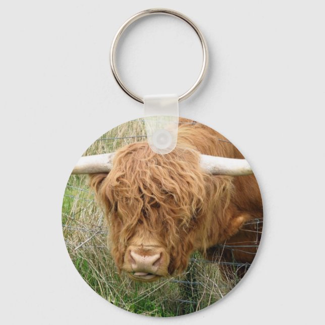 Shaggy Highland Cow Nyckelring (Framsida)