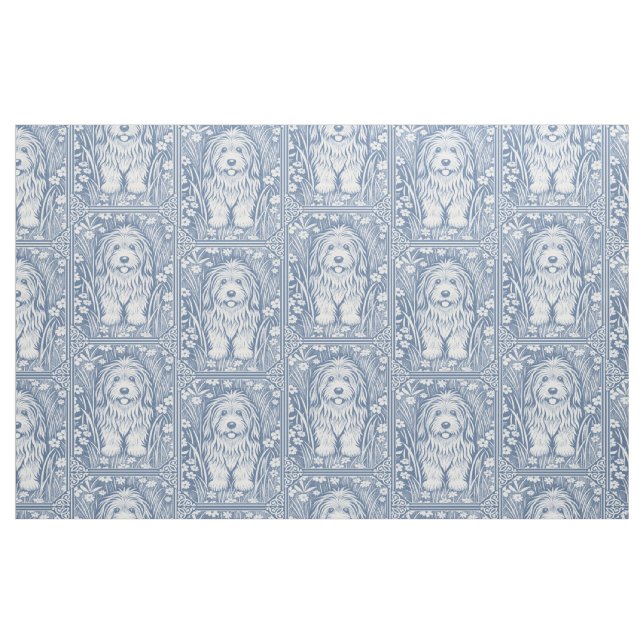 Shaggy Hund Anpassningsbar Background Färg Tyg (Fat Quarter)