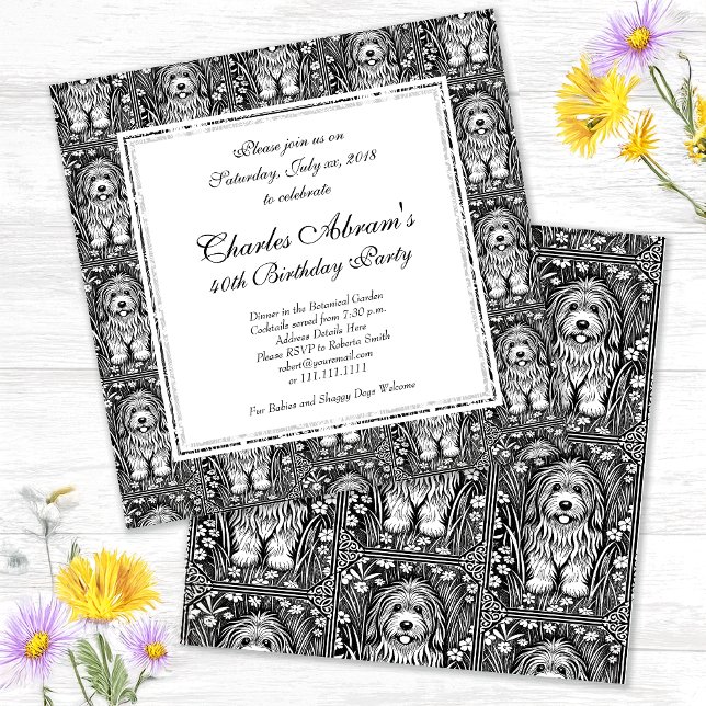 Shaggy Hund Födelsedagsfest Pets Välkommen Inbjudningar (Skapare uppladdad)