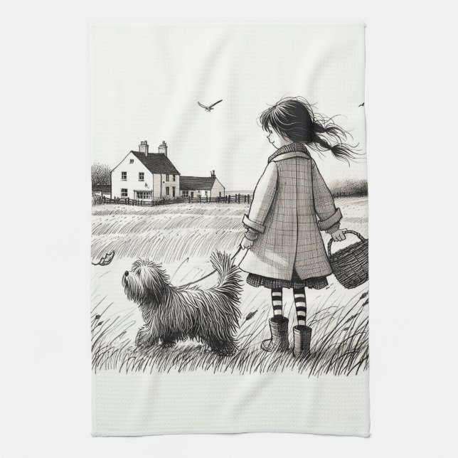 Shaggy Hund Kitchen Towel Kökshandduk (Vertikal)