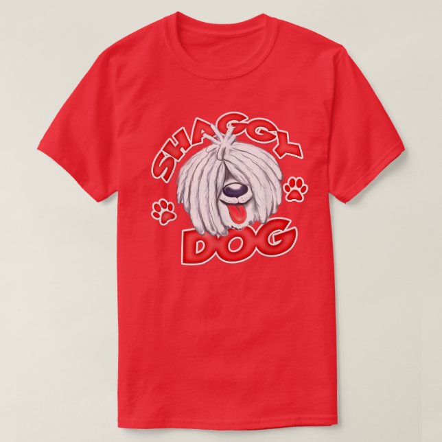 Shaggy Hund White  T Shirt (Design framsida)